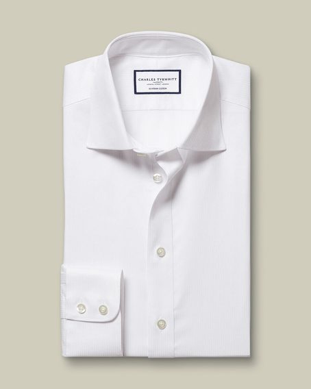 Charles Tyrwhitt Luxury Stripe Shirt — White