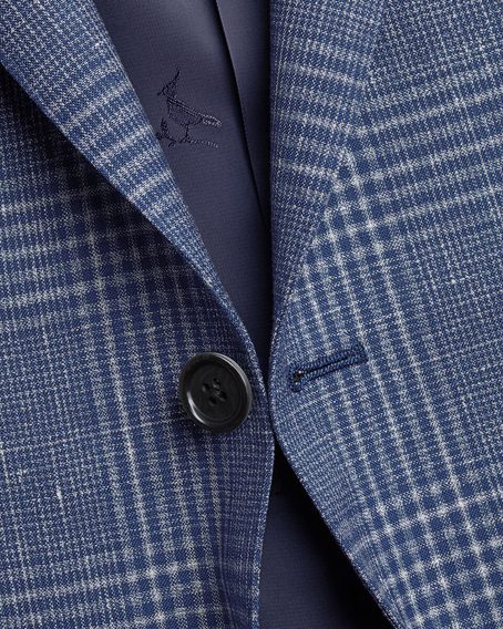 Charles Tyrwhitt Wool Linen Silk Jacket — Indigo Check