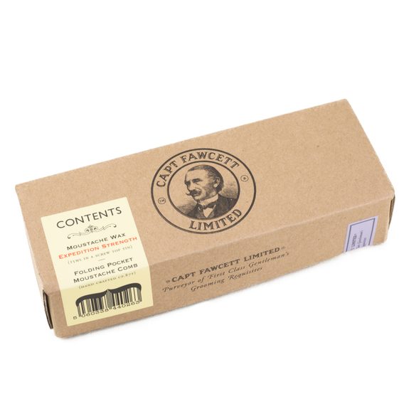 Coffret cadeau cire à moustache et peigne pliable Cpt. Fawcett (CF.87T) - Expedition Strength