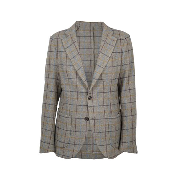 Veste en laine Royal Row London - Carreaux multicolores gris