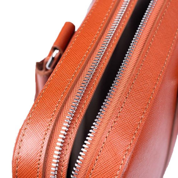 Sacoche en cuir pour ordinateur portable John & Paul - cognac