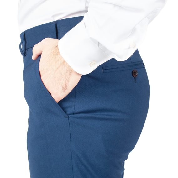 Pantalon de costume en laine John & Paul - bleu