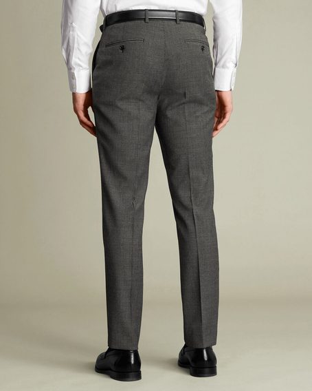 Charles Tyrwhitt Wool Stretch Trousers — Grey
