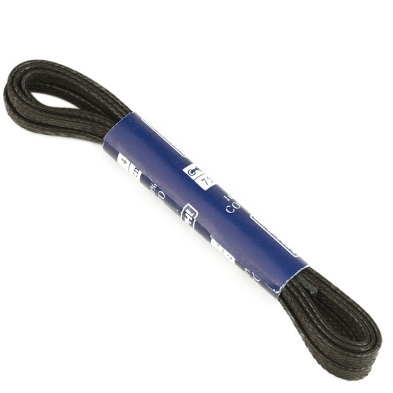 Lacets plats cirés fins Saphir, marron foncé