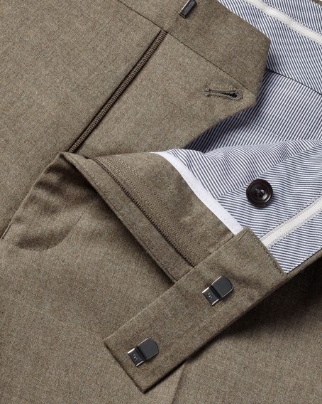 Charles Tyrwhitt Italian Flannel Suit Trousers — Taupe
