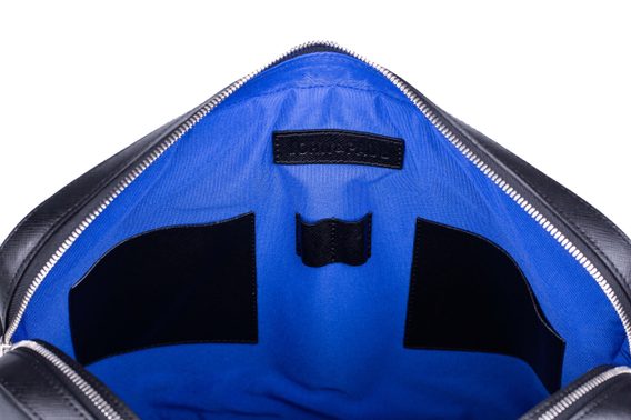 Sacoche en cuir pour ordinateur portable John & Paul - noir