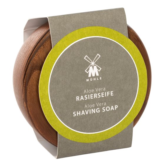 Savon à raser Mühle Aloe Vera dans un bol en bois (65 g)