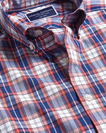 Charles Tyrwhitt Non-Iron Stretch Poplin Large Check Shirt