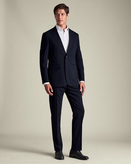Charles Tyrwhitt Windowpane Check Suit Jacket — Navy