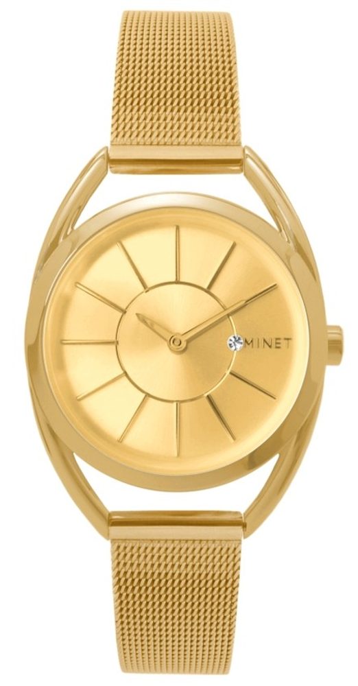 Zlaté dámské hodinky MINET ICON ALL GOLD MESH MWL5014