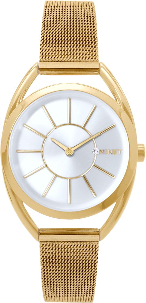 MINET Zlaté dámské hodinky ICON GOLD MESH