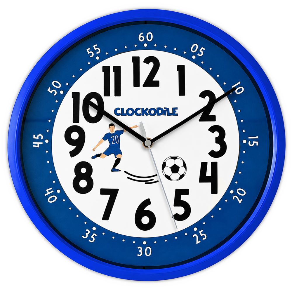 CLOCKODILE Modré dětské hodiny FOTBAL