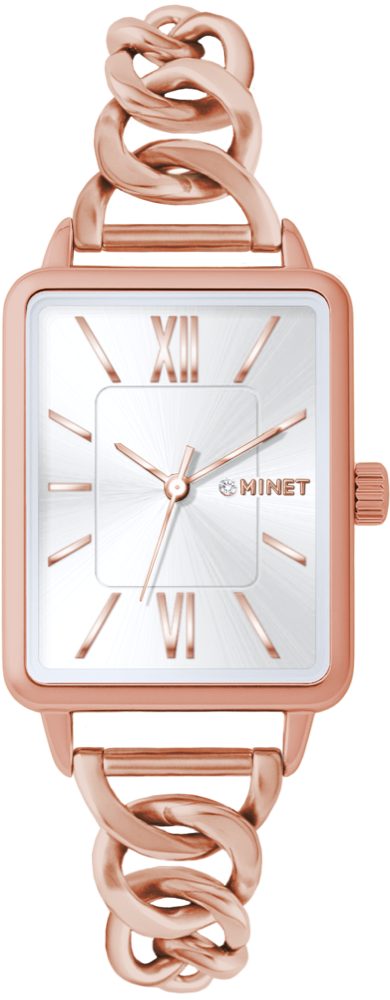 MINET Rosegold dámské hodinky SIENA se rosegold ocelovým řemínkem