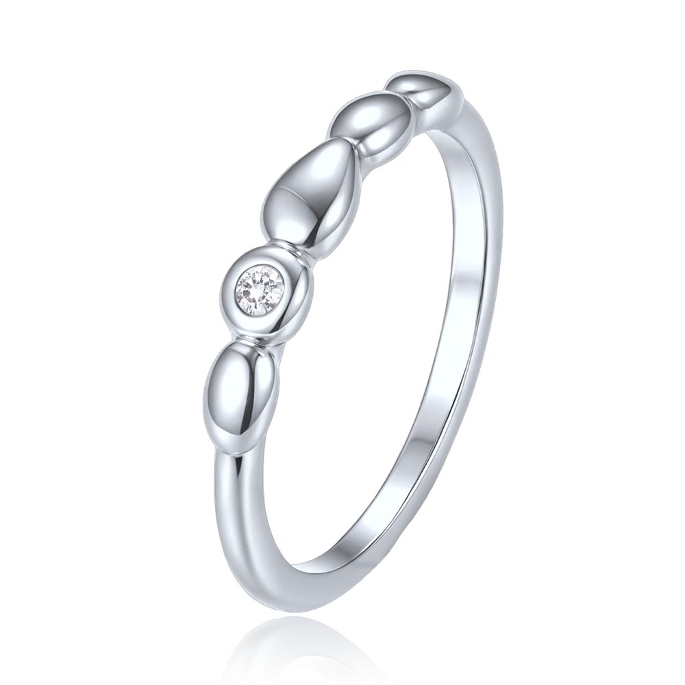 MINET Elegantní stříbrný prsten s bílým zirkonem JMAS0311SR