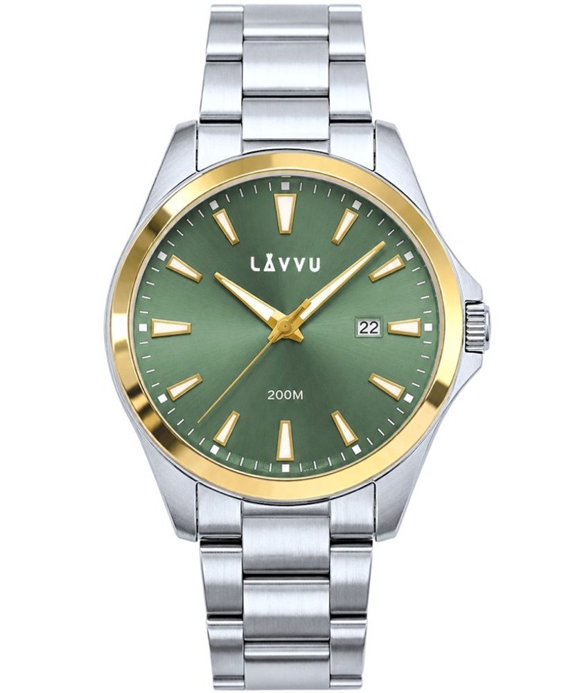 LAVVU 20 ATM Pánské hodinky ISBRYDER Gold-green
