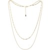 MINET Elegantní pozlacený dvojitý stříbrný náhrdelník