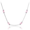 MINET Stříbrný náhrdelník s růžovými zirkony Ag 925/1000 10,75g