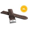 Prodloužený přírodně barevný tmavě hnědý řemínek LAVVU NATURE z luxusní kůže Top Grain - 22 XXL