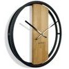 Flexistyle z231 - 50 cm velké nástěnné hodiny s kovovým rámem a dřevem z přírodního dubu