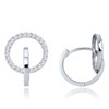 MINET Náušnice z bílého zlata kroužky s bílými zirkony Au 585/1000 2,35g