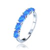 MINET Stříbrný prsten s modrými opálky JMAS0295BR
