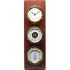 Hodiny s barometrem, teplměrem a vlhkoměrem na dřevěné podložce 1538-22