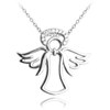 MINET Stříbrný náhrdelník ANDĚL se svatozáří