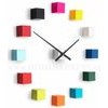 Designové nástěnné nalepovací hodiny Future Time FT3000MC Cubic multicolor