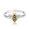 MINET Pozlacený stříbrný prsten VČELKA