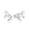 MINET Stříbrné náušnice koně