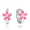 MINET Stříbrné náušnice KYTIČKY s růžovými opálky