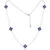 MINET Stříbrný náhrdelník čtyřlístky s lapisy