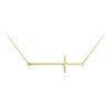 MINET Pozlacený stříbrný náhrdelník KŘÍŽ ležatý