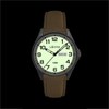 LAVVU Ocelové pánské hodinky BERGEN White / Top Grain Leather se svítícím číselníkem
