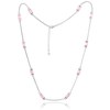 MINET Stříbrný náhrdelník s růžovými zirkony Ag 925/1000 10,75g