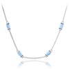 MINET Stříbrný náhrdelník s modrými zirkony Ag 925/1000 10,85g