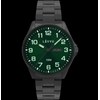 LAVVU Ocelové pánské hodinky BERGEN Green se svítícími čísly LWM0146