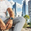 LAVVU Pánské titanové hodinky PILOT Chronograph Emerald Green 100M Sapphire
