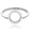 MINET Stříbrný prsten KROUŽEK s bílými zirkony vel. 49
