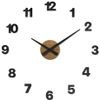 VLAHA Dubové nalepovací hodiny MINIMAL vyrobené v Čechách - černé ⌀59cm