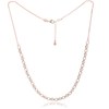 MINET Rose gold elegantní stříbrný náhrdelník s bílými zirkony
