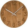 VLAHA Dřevěné hodiny OAK vyrobené v Čechách se stříbrnými ručkami ⌀34cm