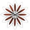 LAVVU Dřevěné stříbrné hodiny CRYSTAL Flower s čísly LCT1114