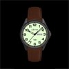 LAVVU Ocelové pánské hodinky BERGEN White / Top Grain Leather se svítícím číselníkem