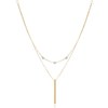 MINET Zlatý dvojitý náhrdelník s tyčkou a kuličkami z bílého zlata Au 585/1000 2,25g