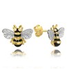 MINET Pozlacené stříbrné náušnice VČELKY