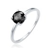 MINET Elegantní stříbrný prsten s černým zirkonem