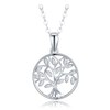 MINET Stříbrný náhrdelník strom života s bílými zirkony