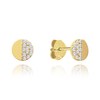 MINET Zlaté náušnice s bílými zirkony Au 585/1000 1,05g