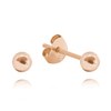MINET Rose gold stříbrné náušnice KULIČKY MALÉ 3 mm